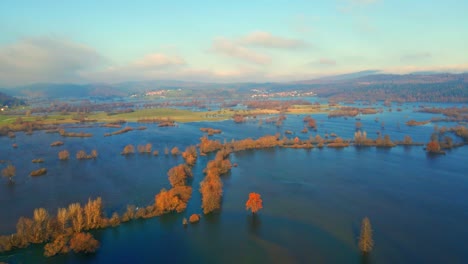 aerial 4k drone footage of a planina plain , slovenia