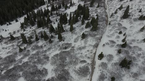 Imágenes-Aéreas-A-Lo-Largo-De-Un-Sendero-Que-Se-Inclina-Hacia-Arriba-Para-Ver-Mt