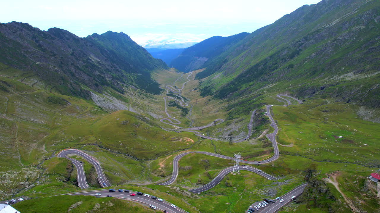 Romanian highway of Transfagarasan. Aerial