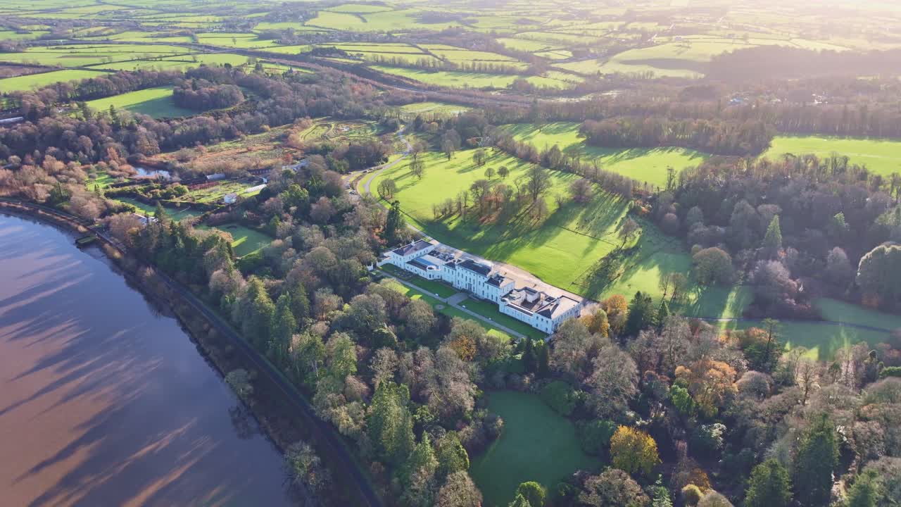 Winter evening long shadows at Mount Congrive Gardens Waterford Ireland