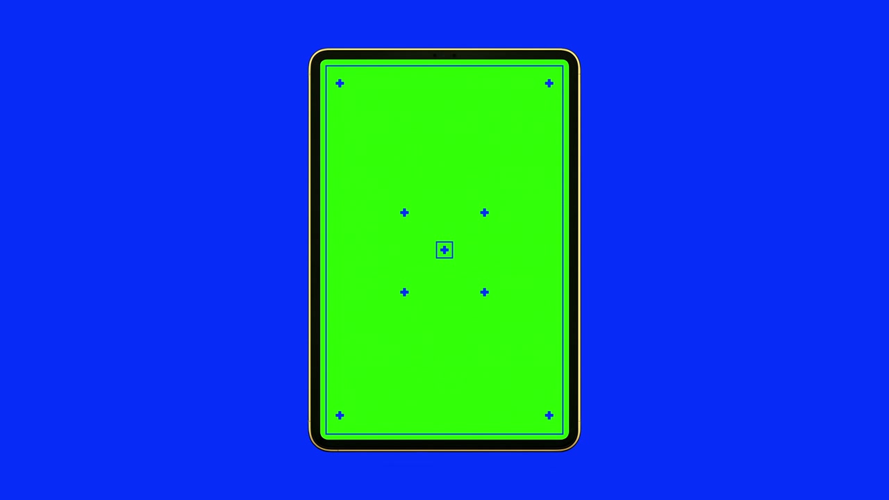Cornice realistica di tablet/iPad smart che si anima dal basso dello schermo, si ingrandisce e rimane visibile. Modello grafico concettuale di mockup per tablet/iPad smart. 4k.