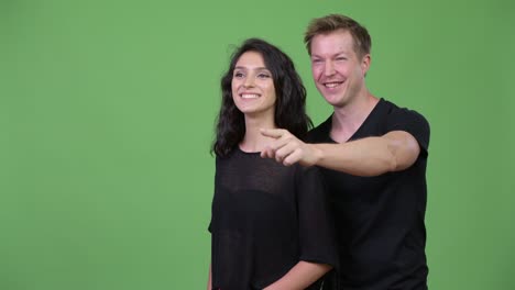 young happy couple smiling together