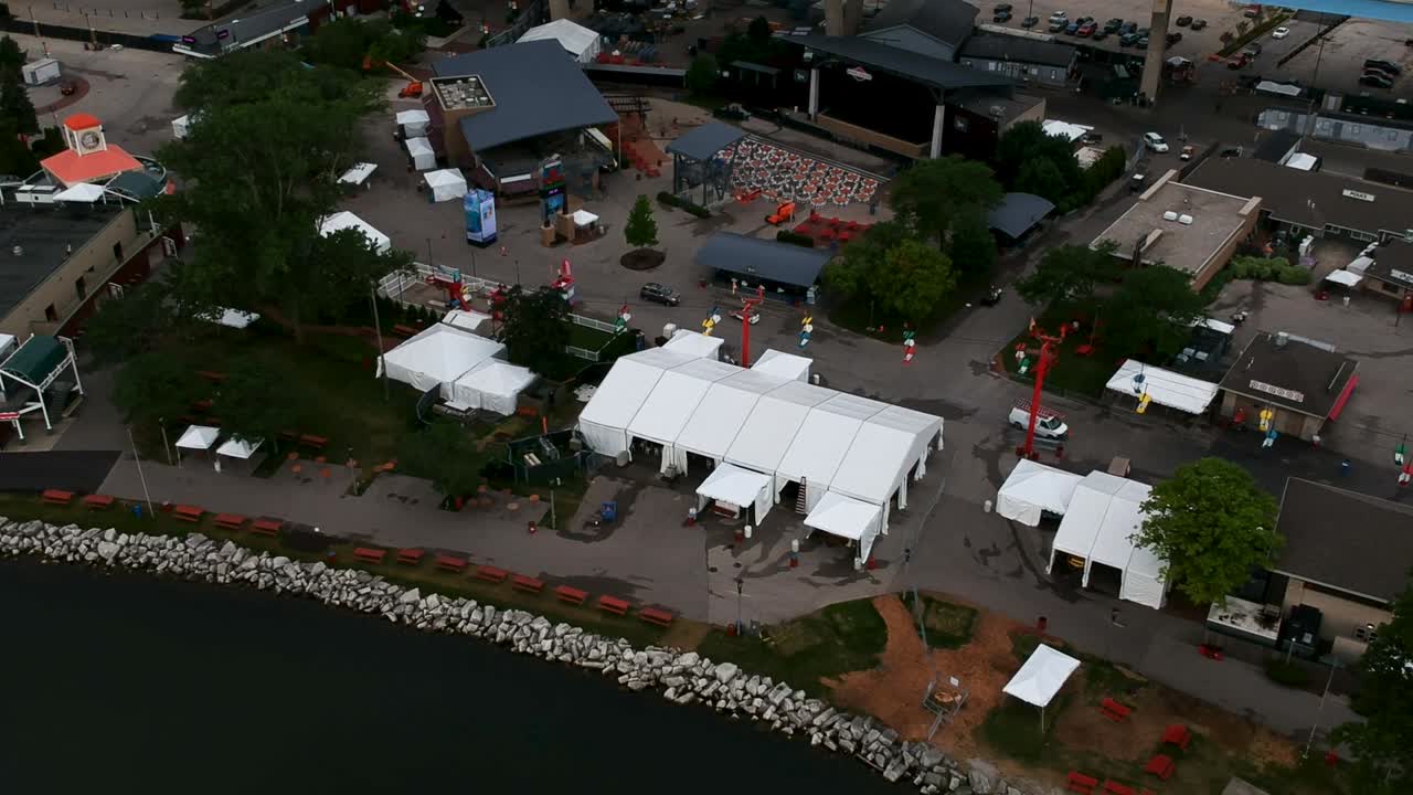 An aerial view of the Summer Grounds during the summer fest.