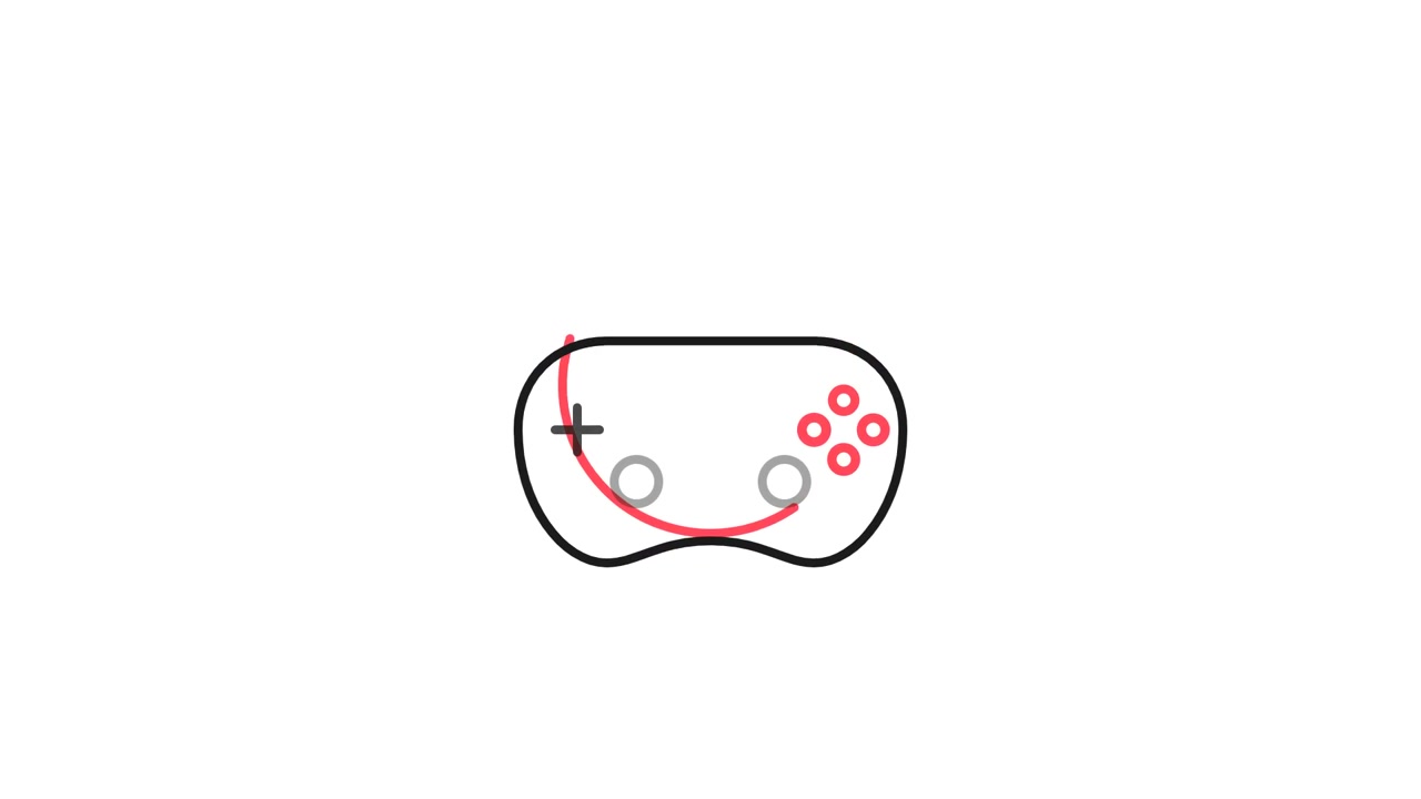 Minimalist Animation of a Video Game Controller Drawing