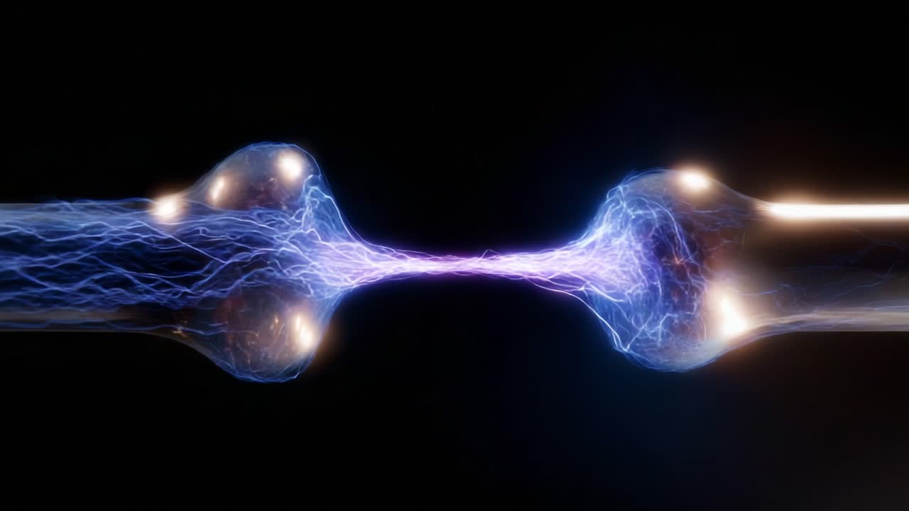 Captivating Interaction of Energy and Light: A Stunning Visual Representation of Electrical Connection, Sparks, and Dynamic Forces in Action from a Science Fiction Perspective