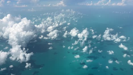 aerial view of beautiful clouds over the sea