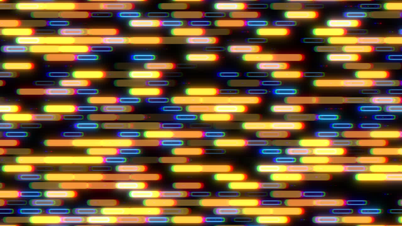 Zufällige digitale Streifen mit Neon-LED-Licht und Glitch