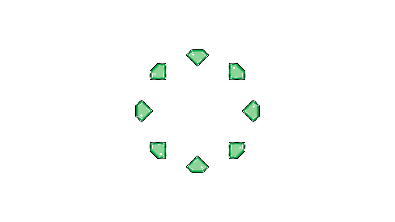Pixel Art Jewel Spinning Circle Animated Overlay Transparent 30fps (5)