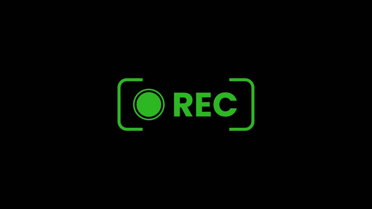 Animazione dell’icona REC di registrazione verde lampeggiante