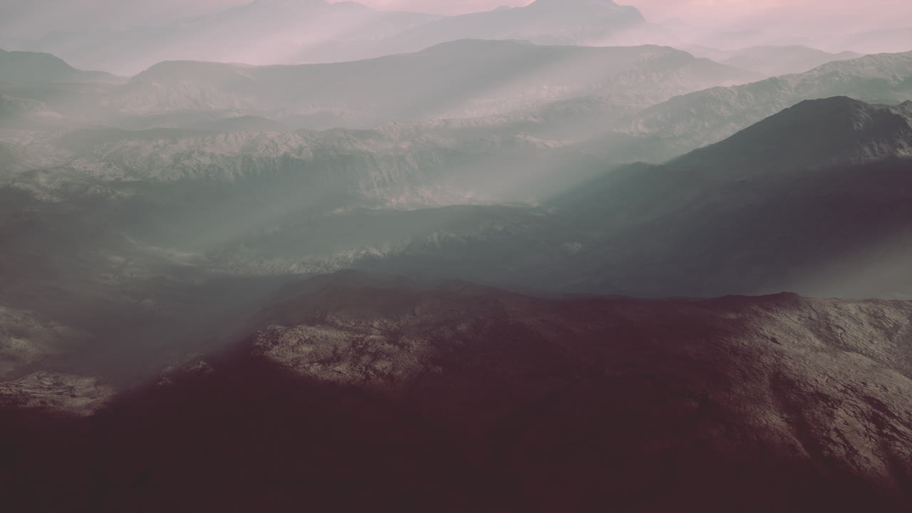 안개 가 가득 한 산악 풍경