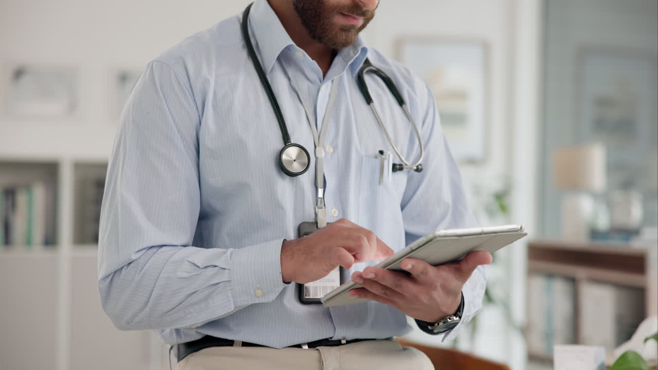 Doctor using tablet