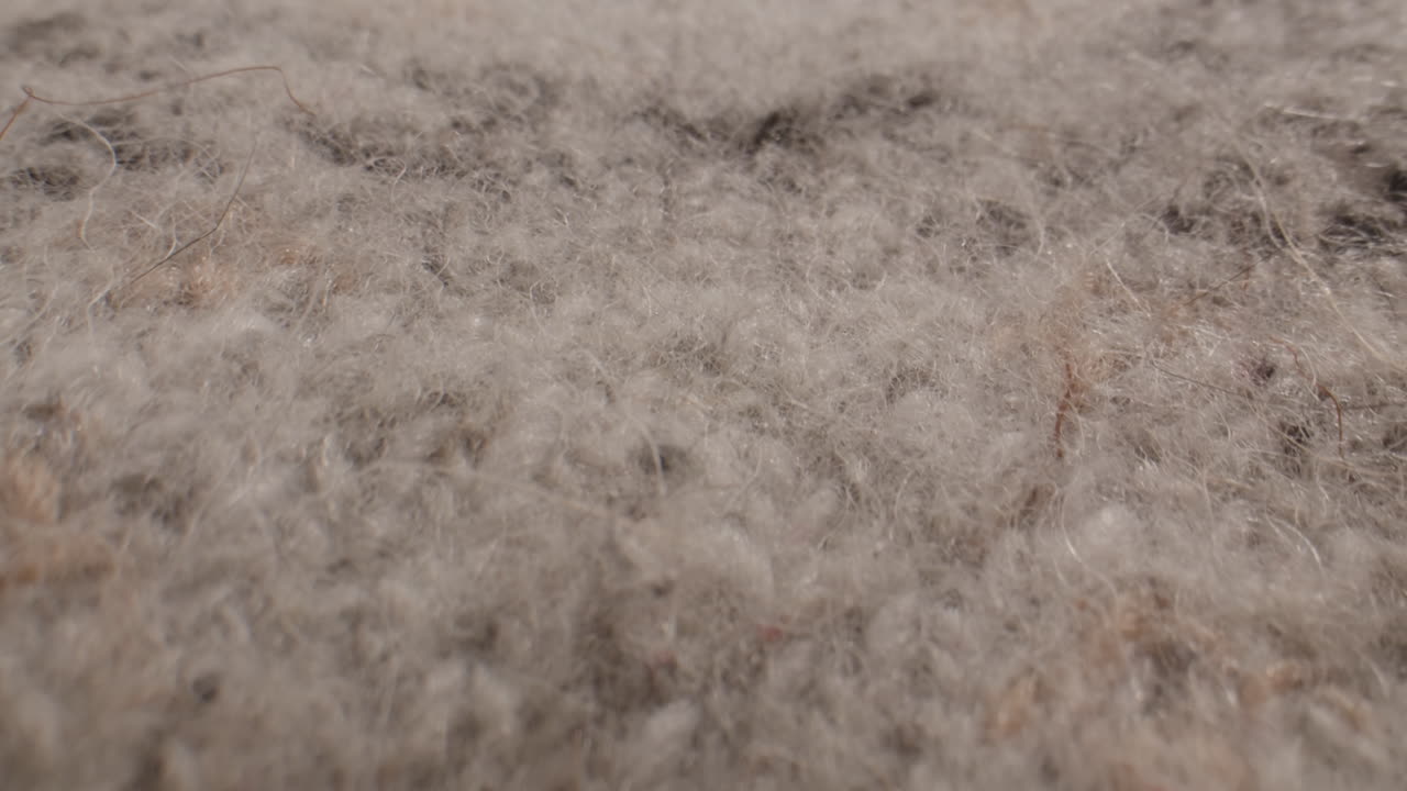 Detailed Macro Shot of Fluffy Carpet Texture