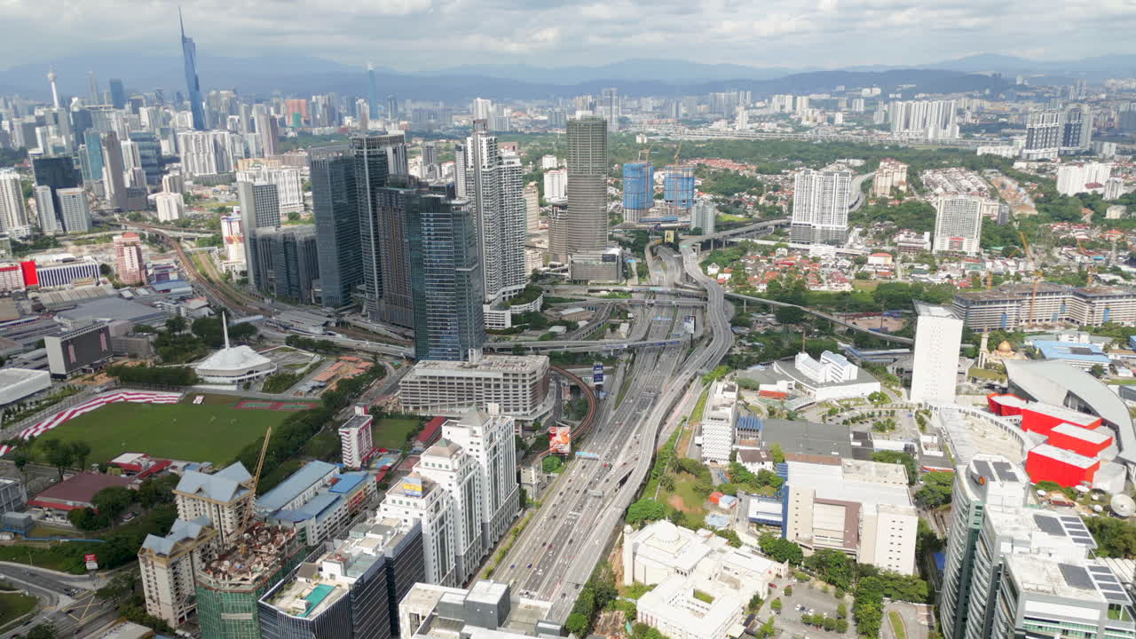 Highways Lead Into Kuala Lumpur City From Bangsar South Area Malaysia 4K 60FPS