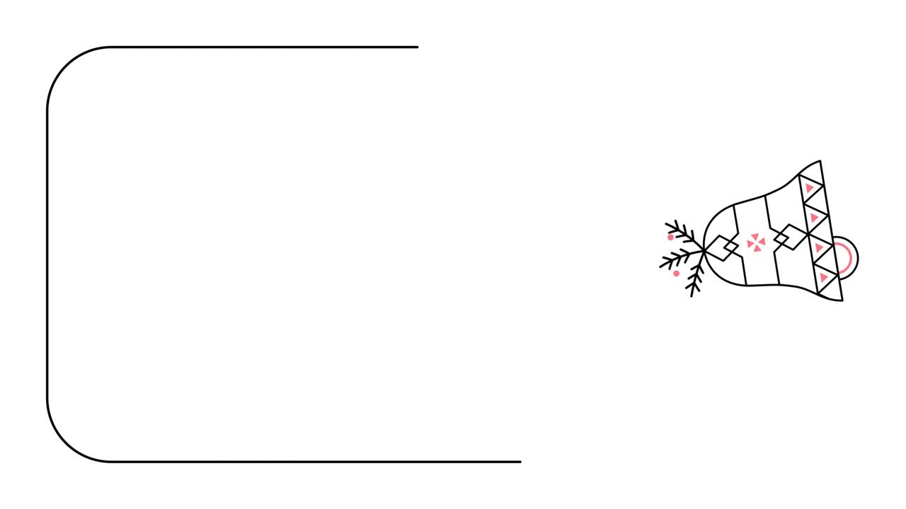 video vertical de 4k de juguete navideño en estilo doodle sobre un fondo blanco.