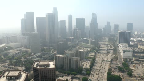 downtown la aerial shot