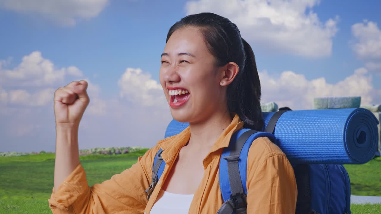 Happy Woman on a Trip