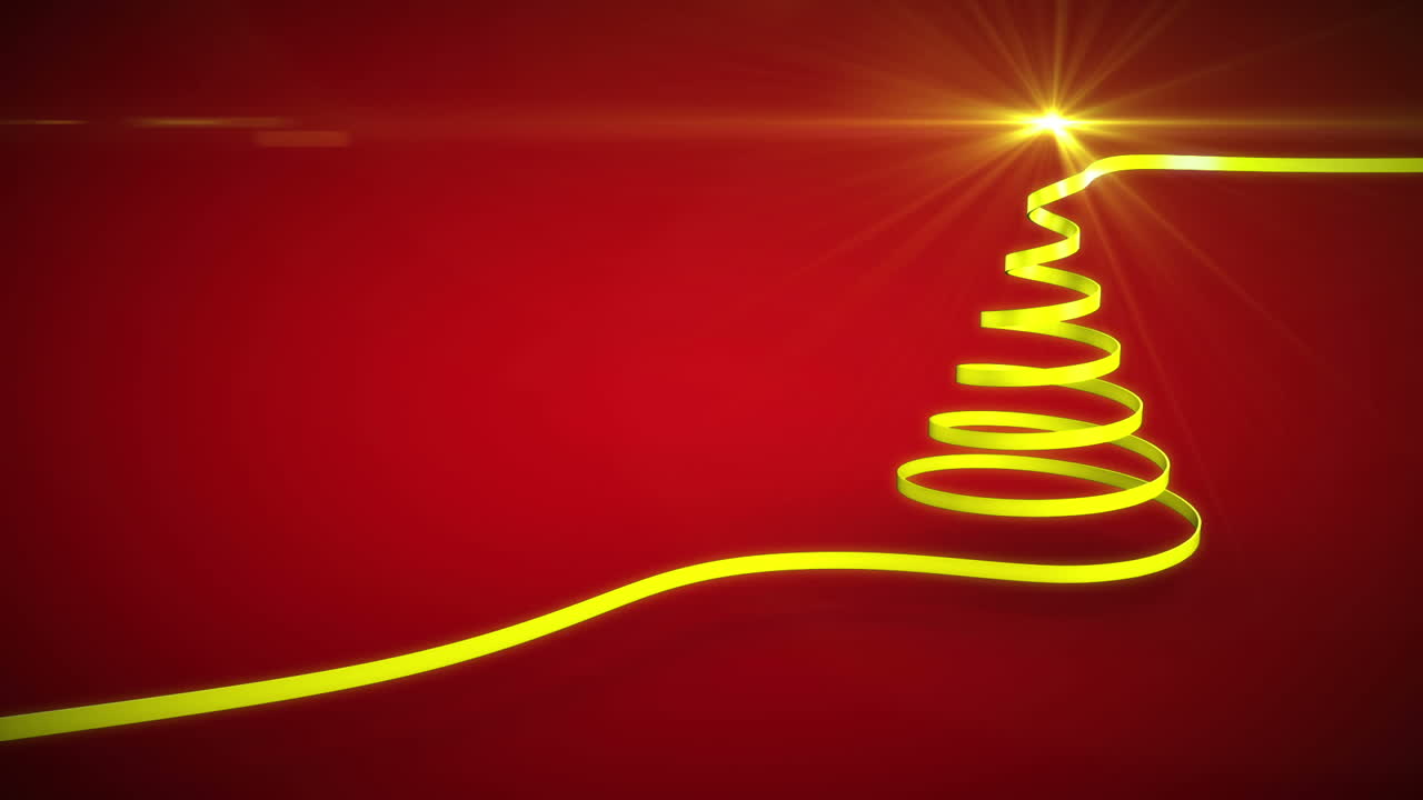 cinta girando para formar la forma del árbol de navidad