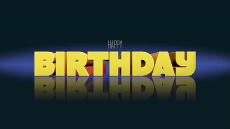 texto de felicitación de cumpleaños de dibujos animados en gradiente de moda negro