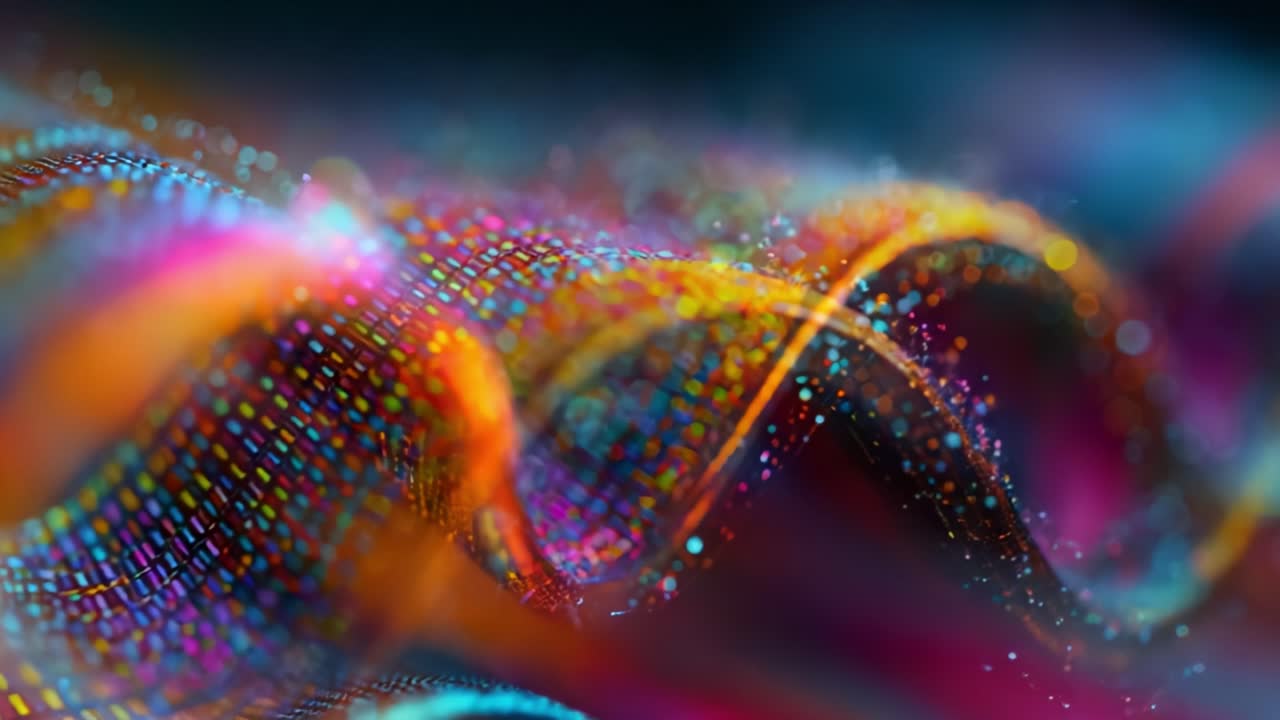 Vibrant Waves of Colorful Textures: A Mesmerizing Display of Reflections and Light, Showcasing a Rich Tapestry of Intertwining Threads in Vivid Hues and Dynamic Patterns That Captivate the Eye