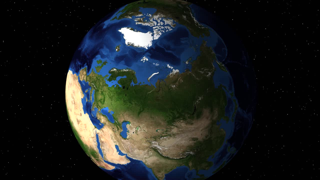 animación de la rotación de la tierra con enfoque en noruega