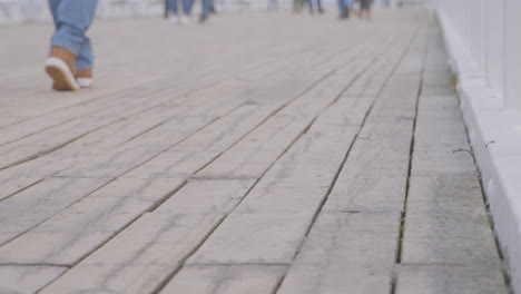 People-Walking-On-The-Cobblestoned-Promenade-By-The-Sea