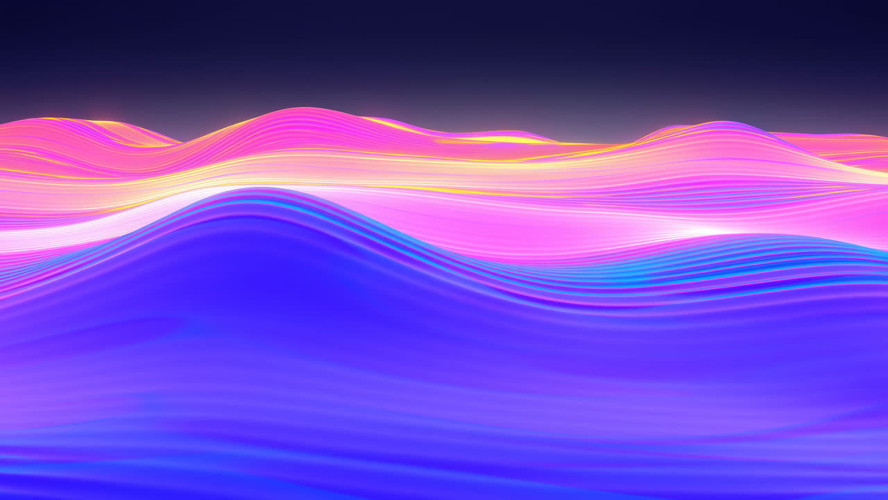 Abstract Glowing Neon Waves Flowing Seamlessly