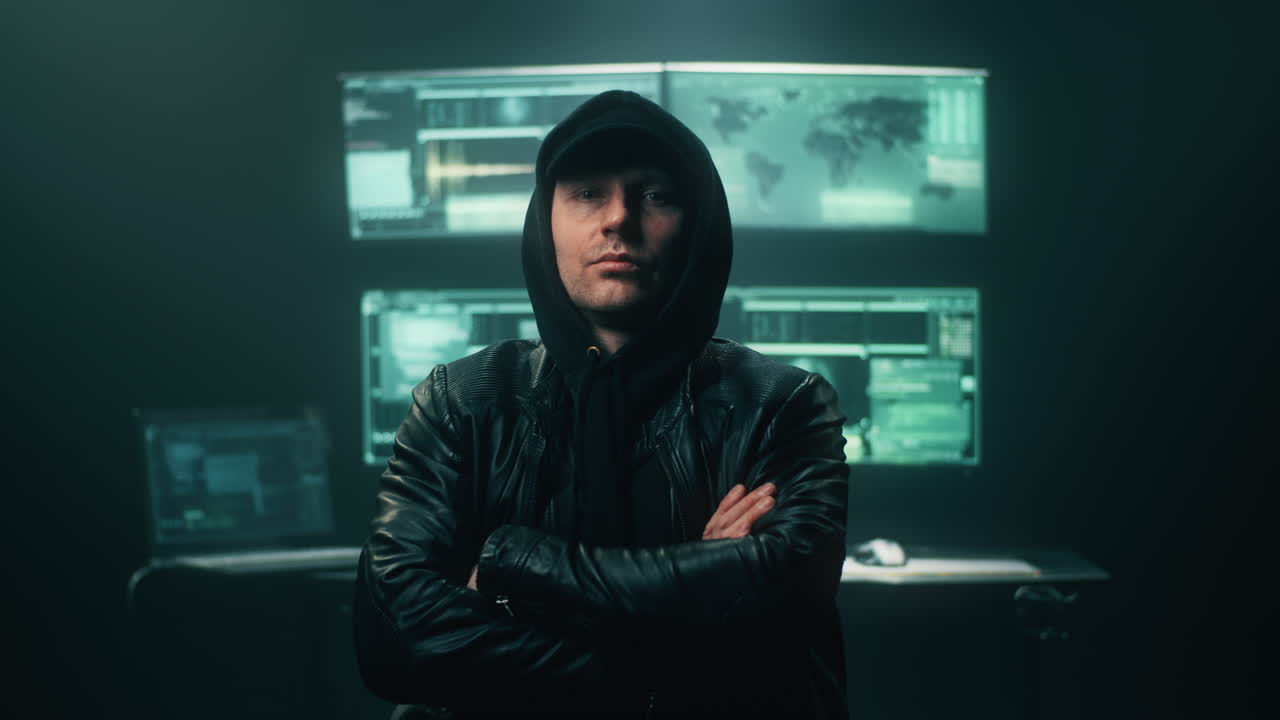 en una habitación oscura hacker