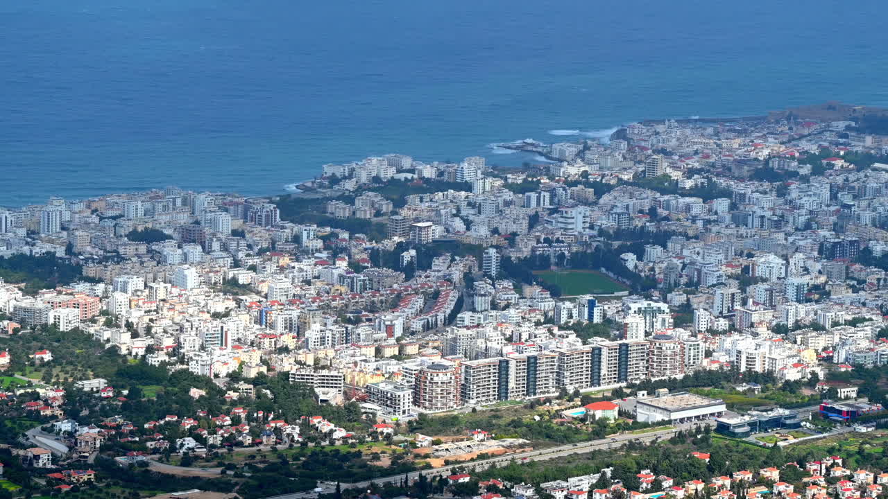 Aerial drone view of Kyrenia, Cyprus