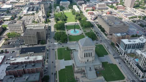 vista aérea de indianápolis - plaza de la ciudad