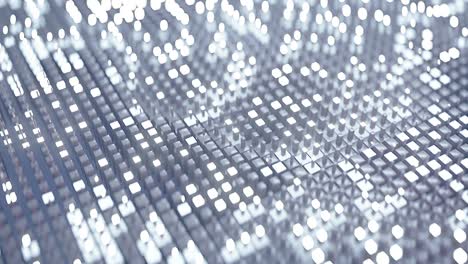 cubos blancos brillantes de primer plano en bucle animación de renderización en 3d