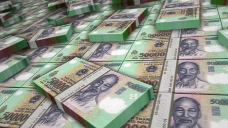 vietnam dong money banknote pack loop animation