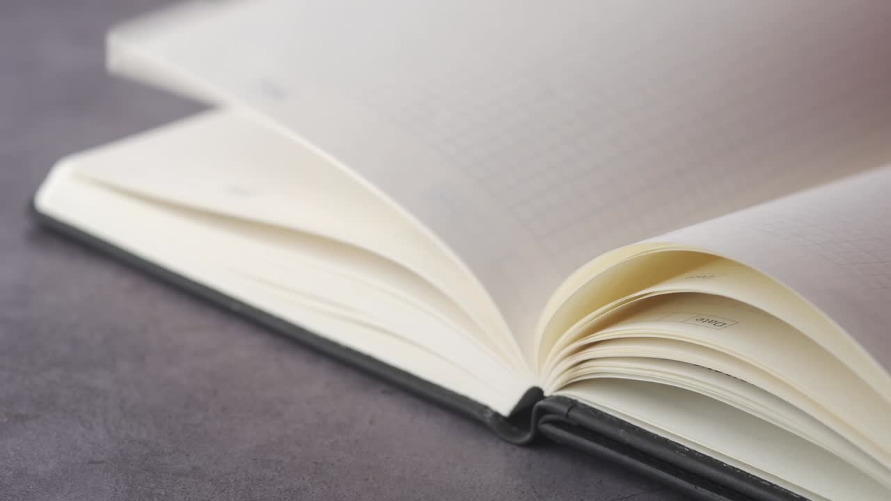 cuaderno abierto con páginas en blanco