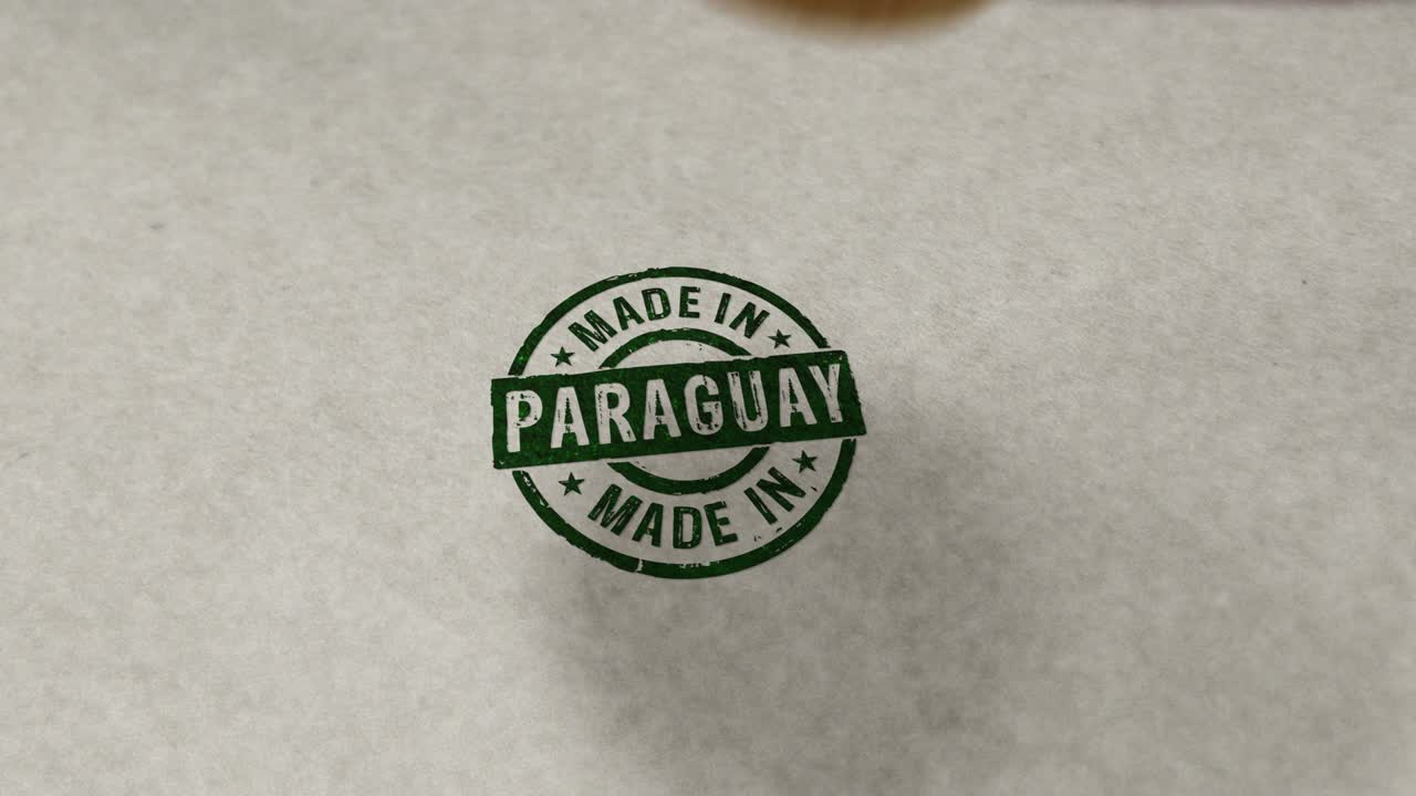 Made in Paraguay stamp and stamping loop animation