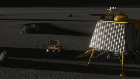animación en 3d de los paneles solares de chandrayaan 3