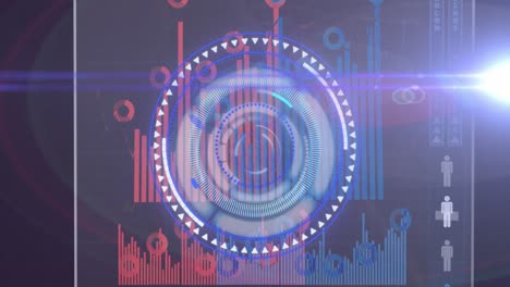 Animación-Del-Radar-Moviéndose-Sobre-Gráficos-Y-Datos-Científicos