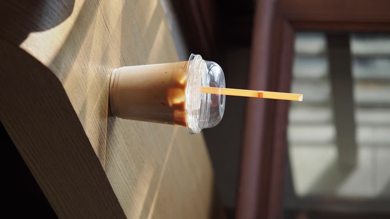 Iced Caramel Macchiato with Straw