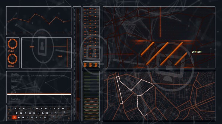 Animation af online teknologiikoner og digital databehandling