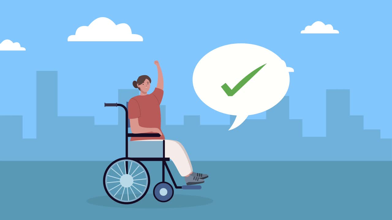 disabled person in wheelchair protesting on the city