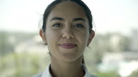 cheerful young businesswoman