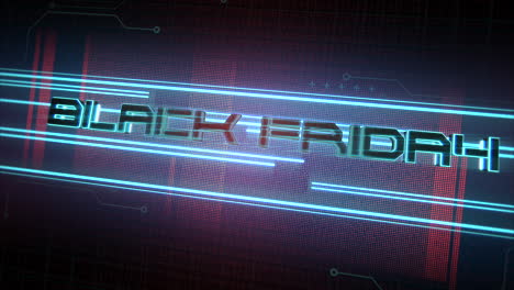 Animation-intro-text-Black-Friday-and-cyberpunk-animation-background-with-neón-lines-and-matrix-grid