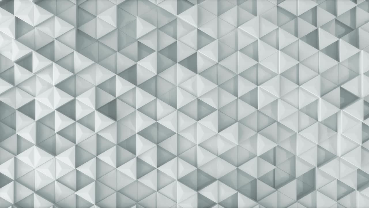 4k loop video,white triangle tiles seamless pattern, 3d rendering background.