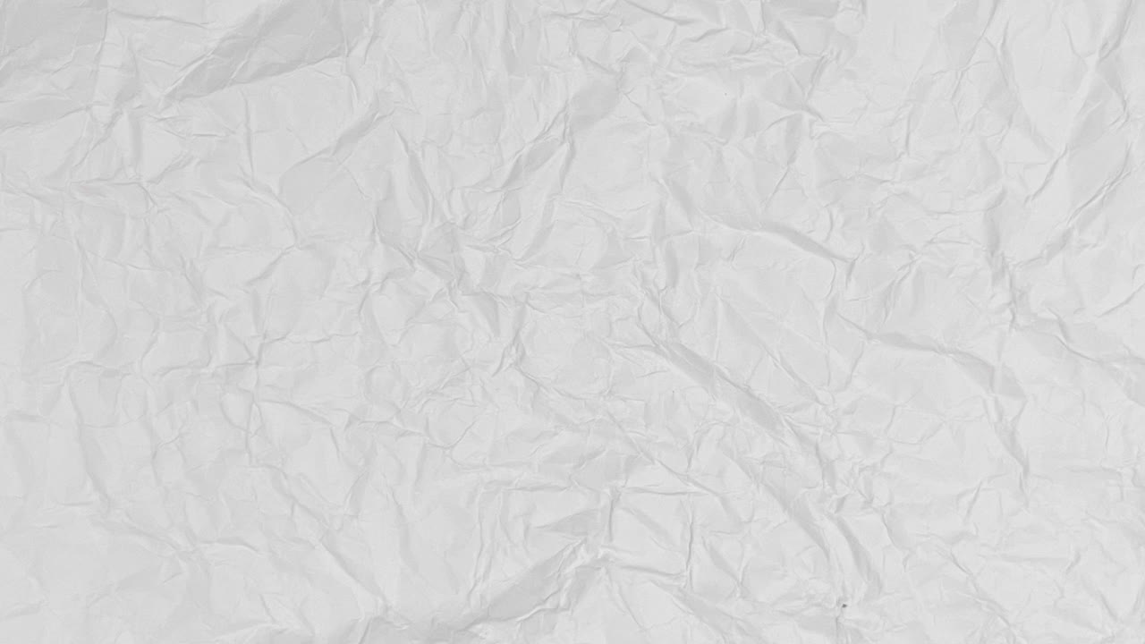 Transizione con carta bianca accartocciata su schermo verde