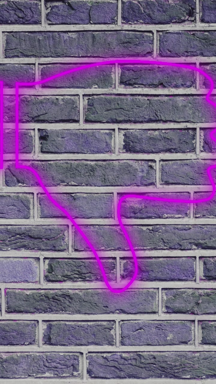 Insegna al neon pollice verso su muro di mattoni 4k