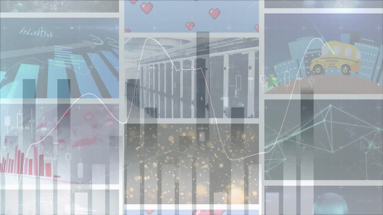 그래프의 애니메이션과 복합 화면에서 재생되는 다채로운 클립에 대한 데이터 처리