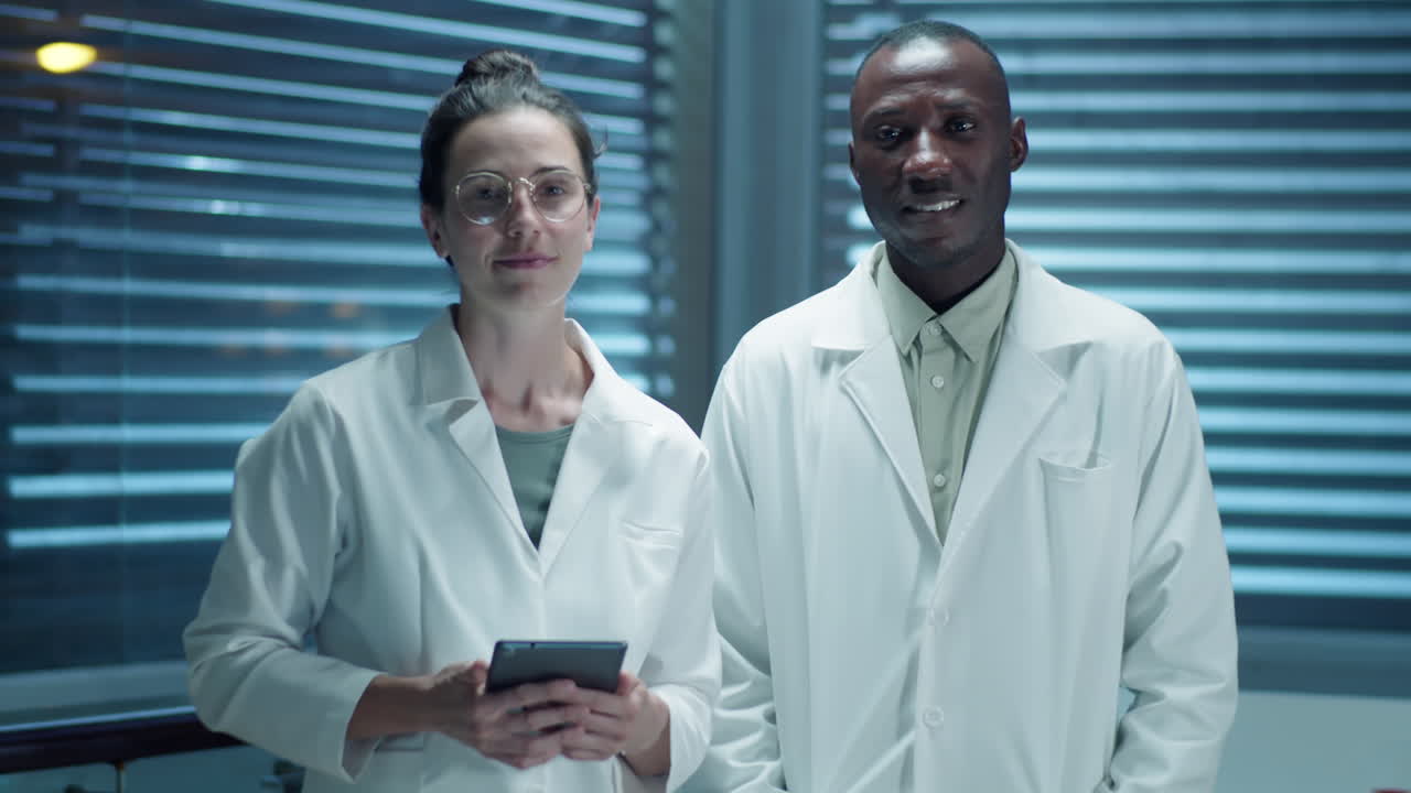 Portrait of Lab Scientists with Tablet in Laboratory