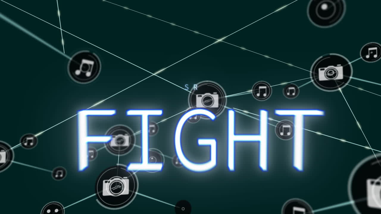 전투 텍스트의 애니메이션, 아이콘과 데이터 처리의 연결 네트워크