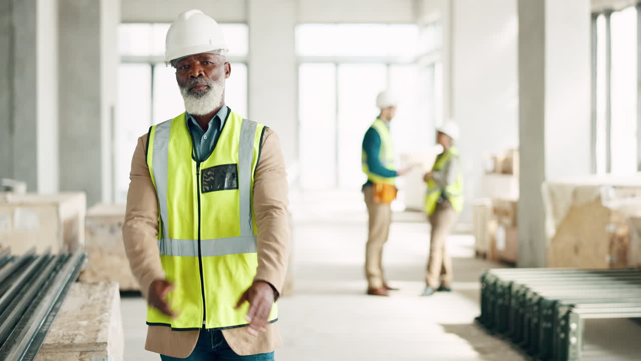 construcción, liderazgo e ingeniero con un negro