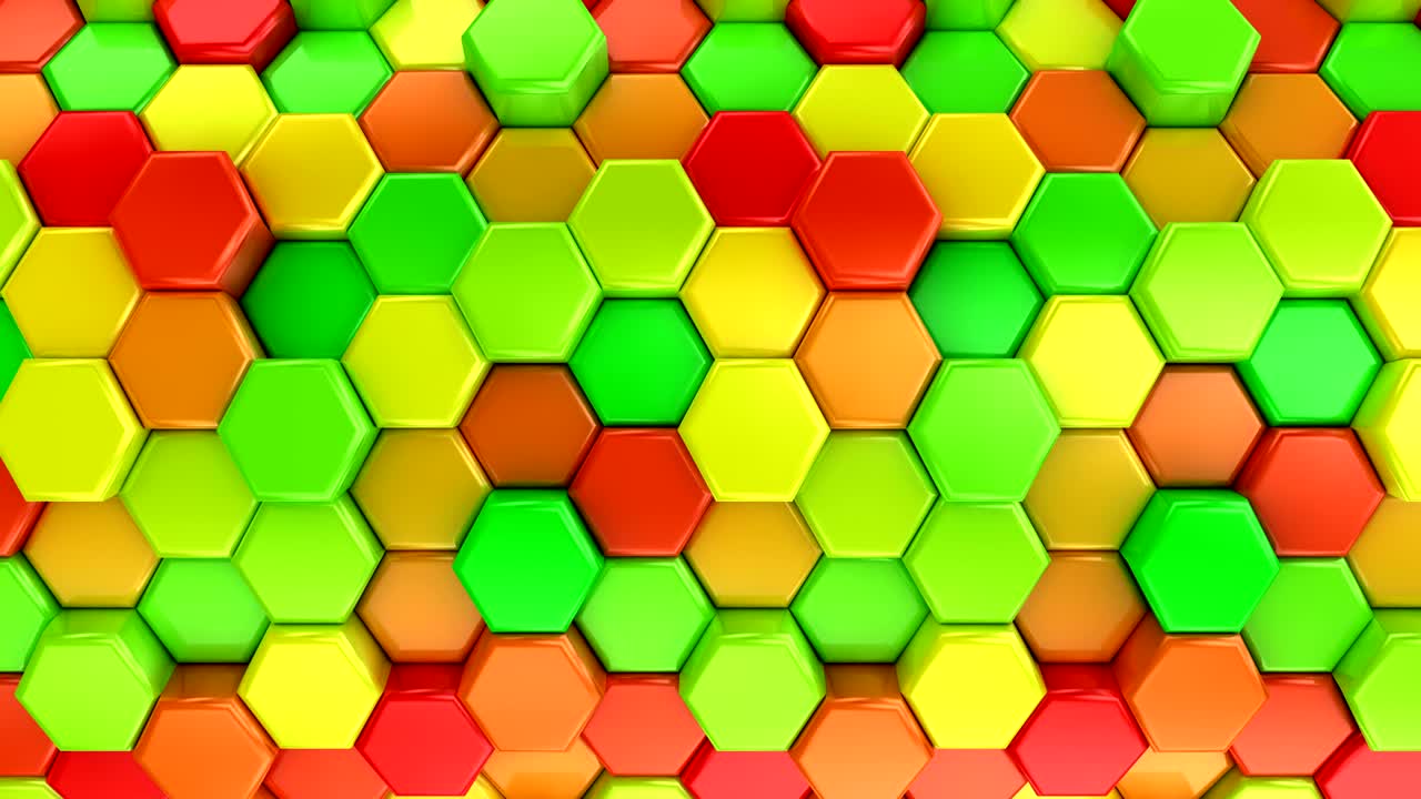hexágonos animados de colores
