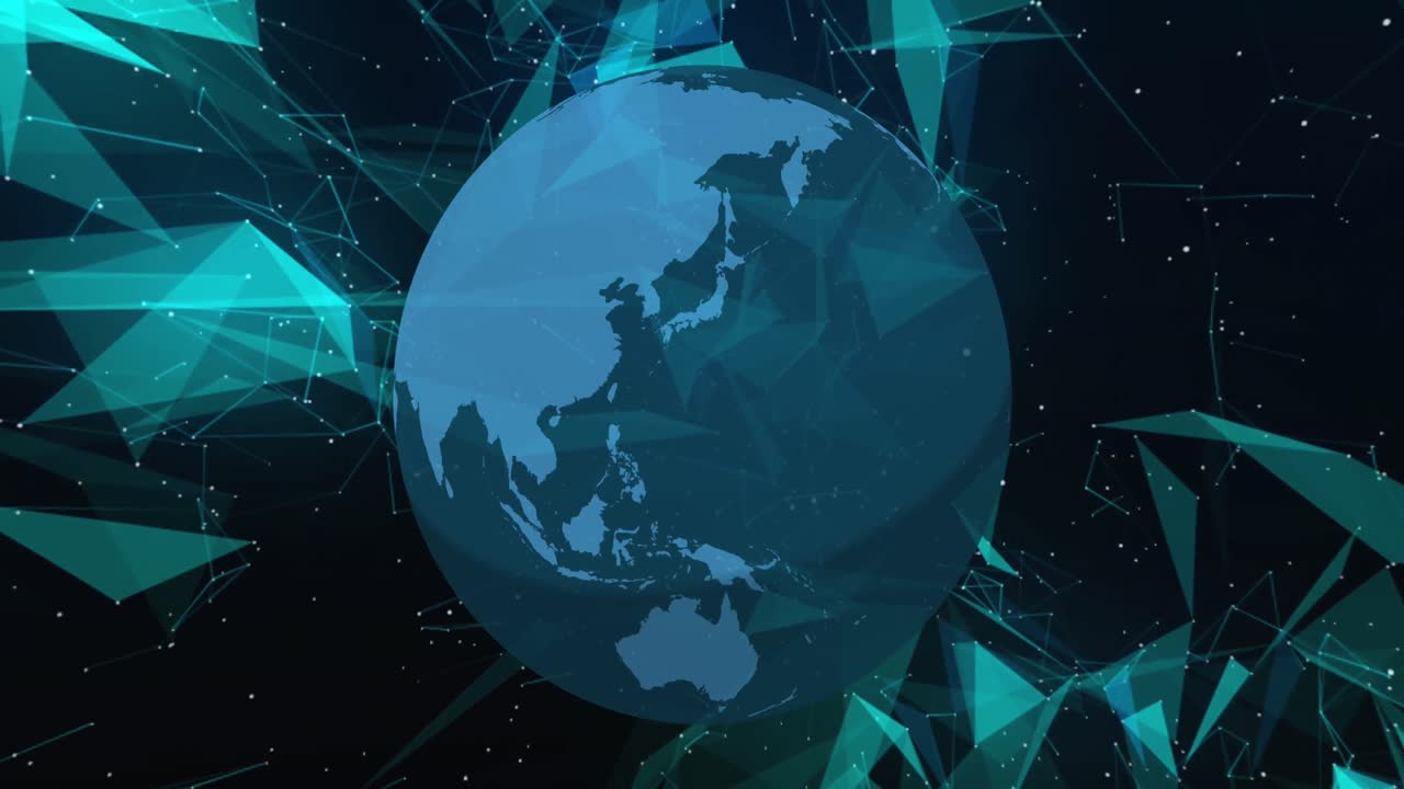 연결과 함께 지구의 애니메이션