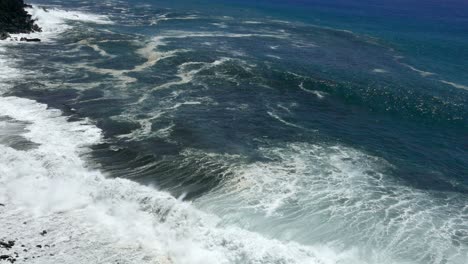 powerful ocean waves crashing on rocky coastline